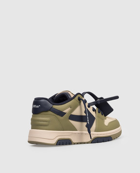 Off-White Детские кроссовки цвета хаки Out Of Office OBIA011S26LEA001