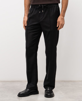 Dolce&Gabbana Черные брюки из шерсти в полоску GP1M2TFR2ZX