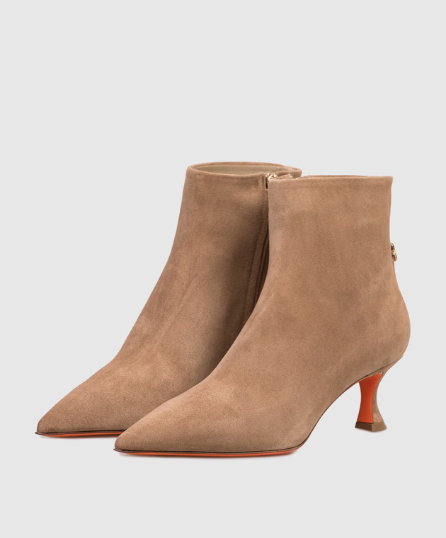 Santoni Бежеві замшеві ботильйони WTIS71908HI2NHZW зображення 2
