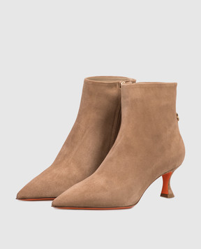 Santoni Бежеві замшеві ботильйони WTIS71908HI2NHZW