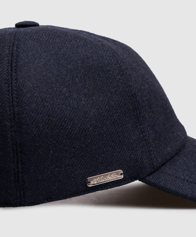 Enrico Mandelli Синяя кепка из шерсти и кашемира CAP4015804 изображение 4