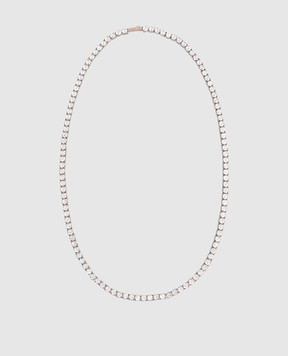 Darkai Сріблясте кольє Tennis з білим золотом 18 карат DICO0064