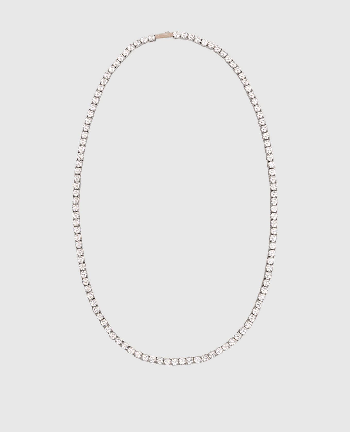 

Серебряное колье Tennis с белым золотом 18 карат, Серебристый, Колье