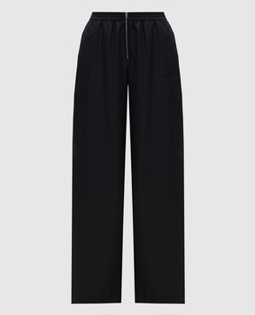 Alexander Wang Чорні штани із шовку з вишивкою логотипа 1WC2264527