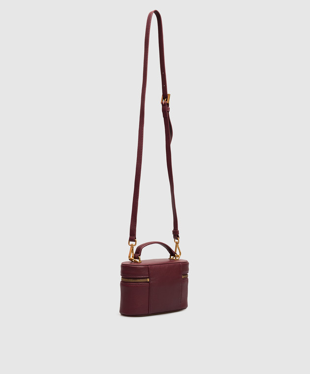 Twinset Бордовая кожаная сумка кросс-боди 262TD8170 изображение 3
