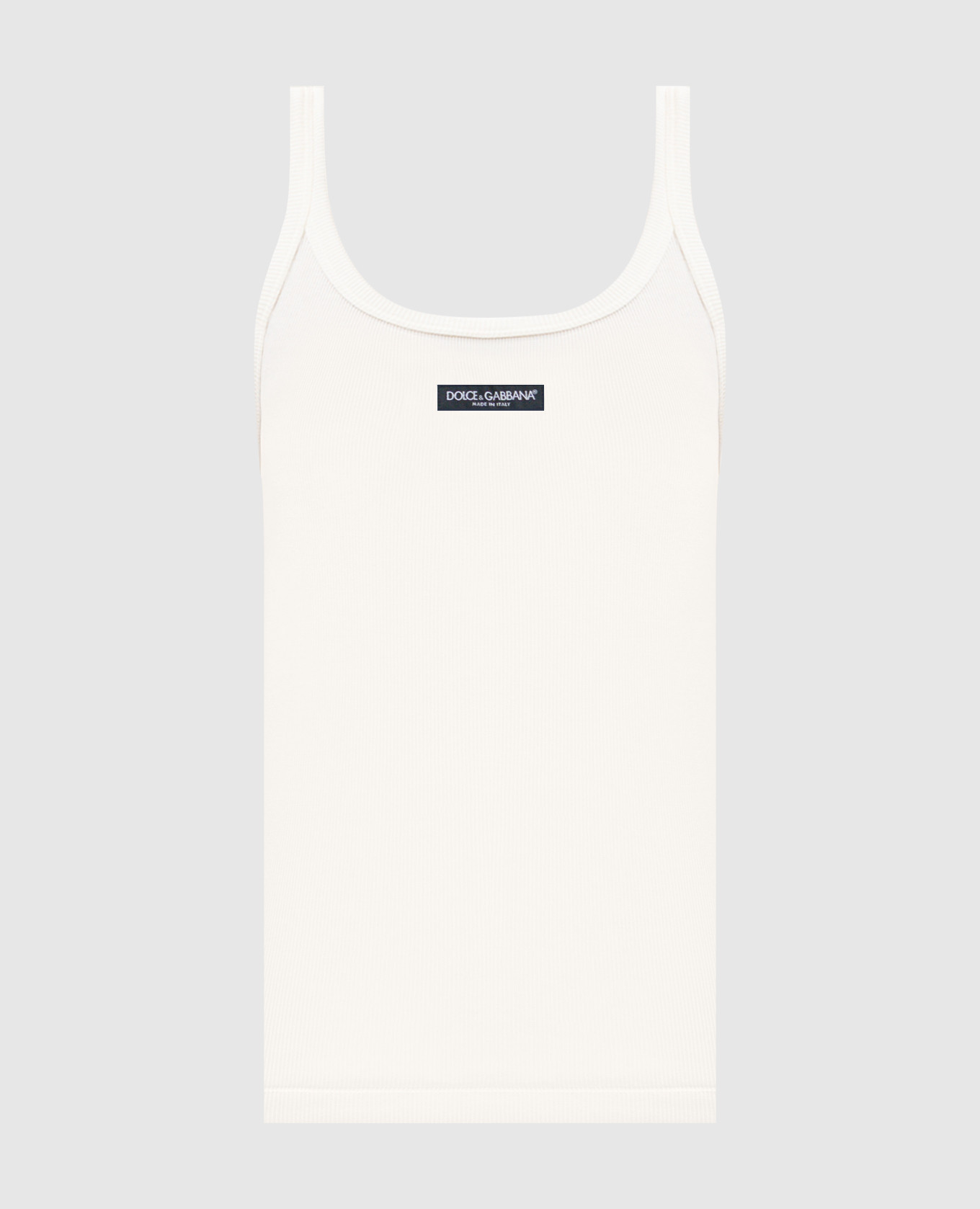 Майка цвета айвори в рубчик