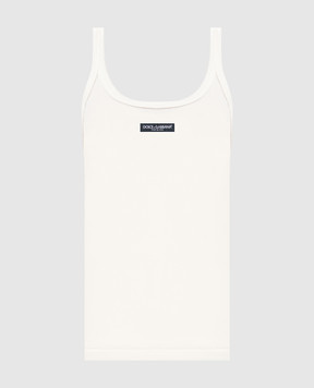 Dolce&Gabbana Майка кольору айворі в рубчик F8W45TFU7AV