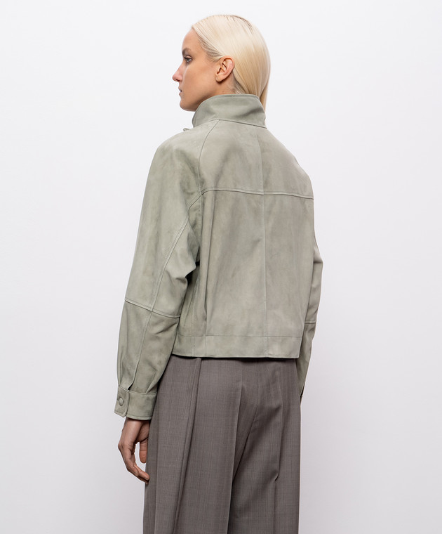 Babe Pay Pls Зеленая замшевая куртка 2616SUEDE изображение 4