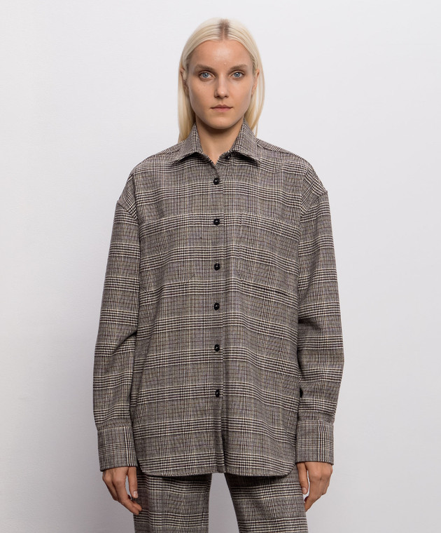 Ermanno Scervino Рубашка из шерсти в клетку D492K402ZHY изображение 3
