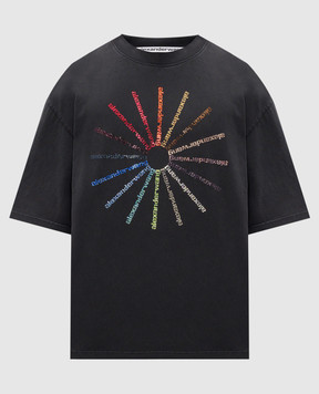 Alexander Wang Чорна футболка з кристалами UCC3261927