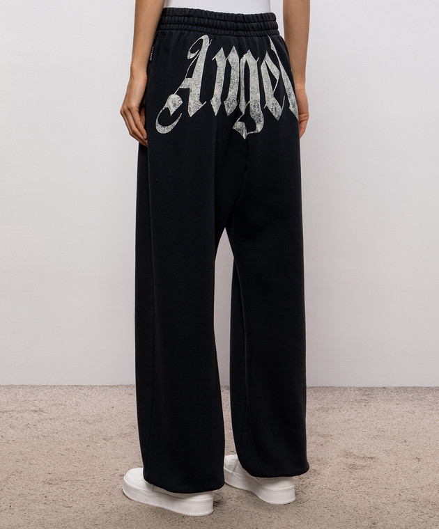 Palm Angels Черные спортивные брюки с принтом логотипа PAMCH005FL001w изображение 4