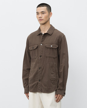 Woolrich Коричнева сорочка з льоном CFWOOS2036MRUT5288