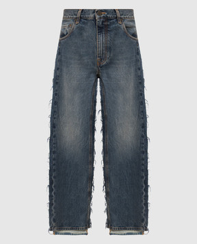Vetements Сині джинси з ефектом потертості ME76DP093NN
