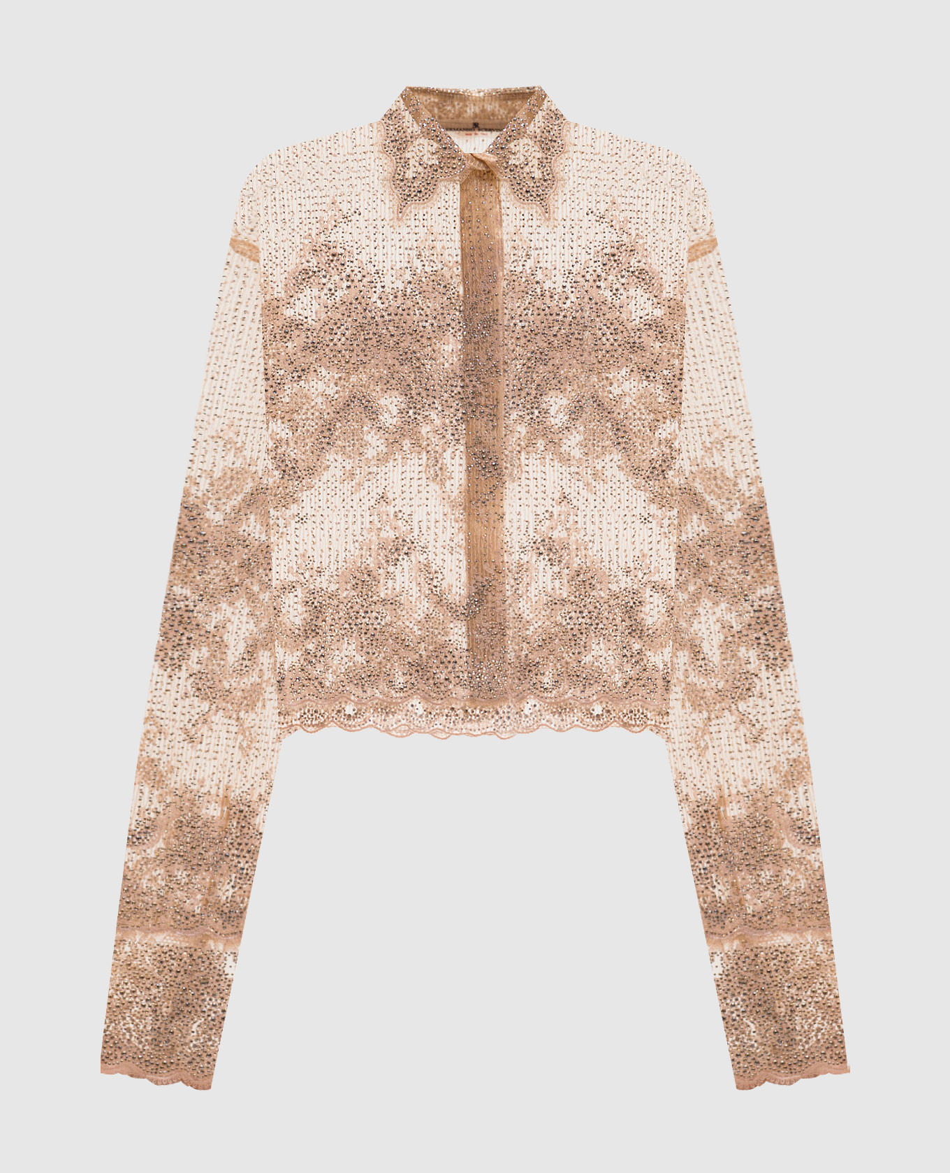 

Бежевая блуза с кристаллами, Бежевый, Блузы