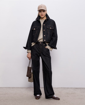 Brunello Cucinelli Темно-синие джинсы с цепочкой мониль MP134P4108