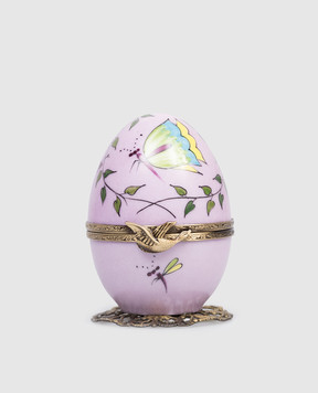 Fanex France Розовое музыкальное фарфоровое яйцо OPPAROSE