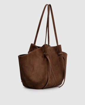 YUZEFI Коричневая замшевая сумка-тоут MOCHI LARGEMOCHISUEDE