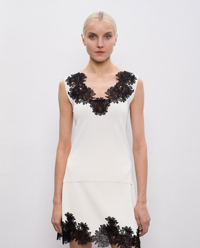 Ermanno Scervino Білий топ з контрастним мереживом D485L305EAPIKX