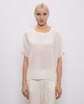 Momoni Белая блуза Gila из шелка MOBL005MO05