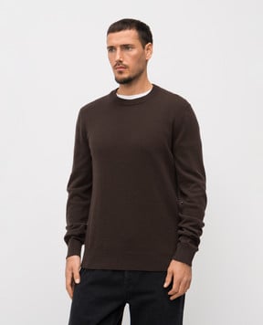 Dolce&Gabbana Коричневый джемпер из шерсти и кашемира с логотипом GXX01TJGMC4