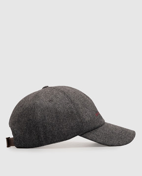 Brunello Cucinelli Серая кепка из шерсти с вышивкой логотипа M038P9850