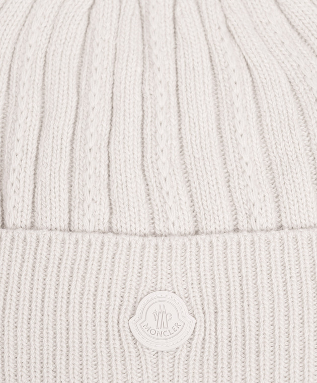 Moncler Серая шапка из шерсти с нашивкой логотипа L20933B00016M1241 изображение 4