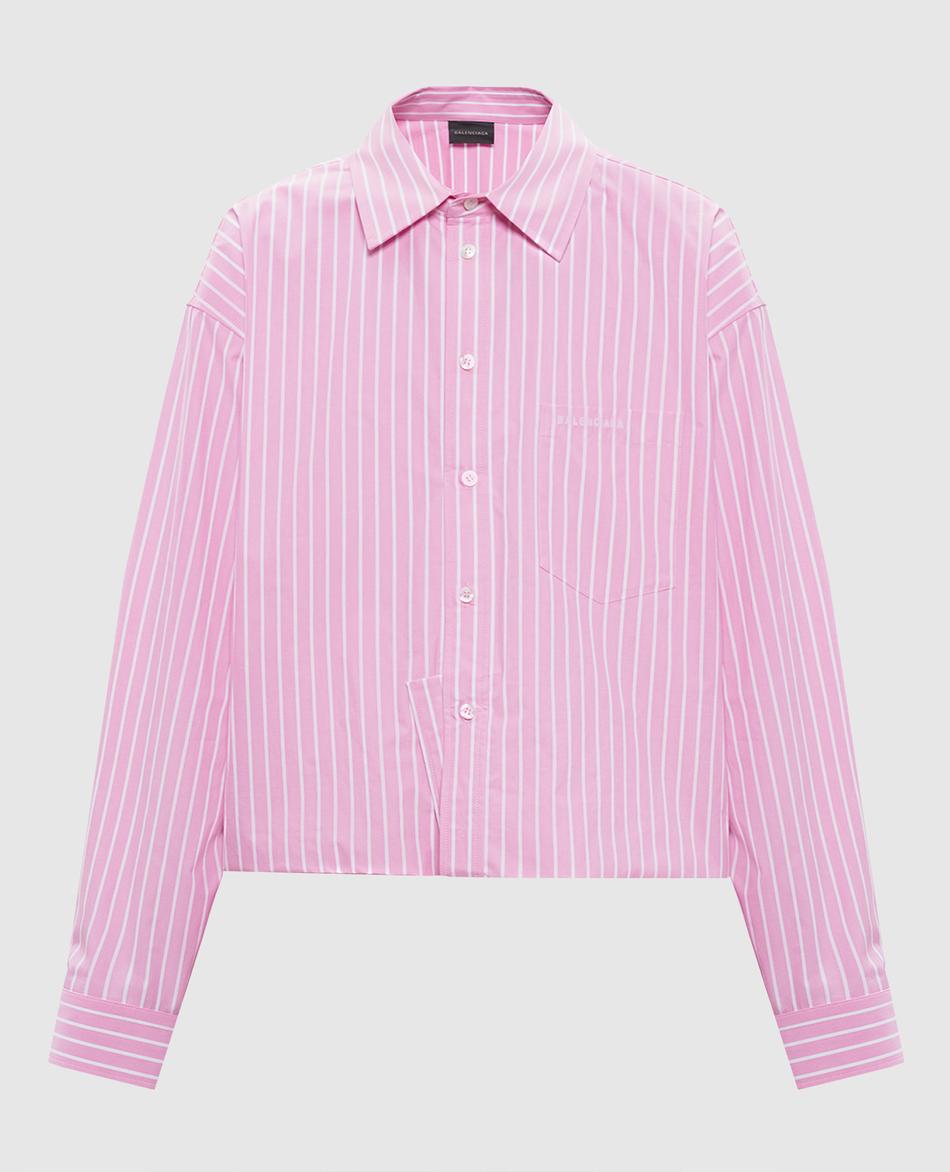 Розовая рубашка в полоску
