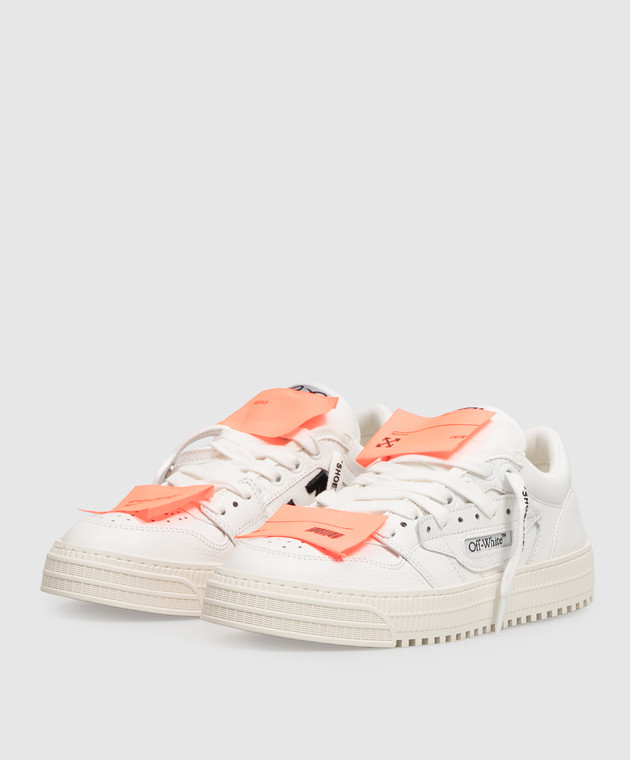 Off-White Білі комбіновані кросівки 3.0 Court з брендовими нашивками W28EC9L001 зображення 2
