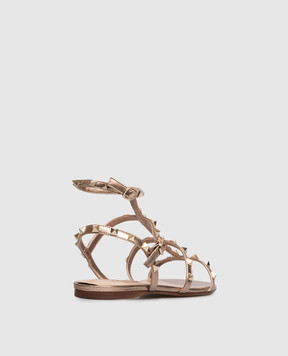 Valentino Рожеві шкіряні сандалі Rockstud 8W2S0A05QKH