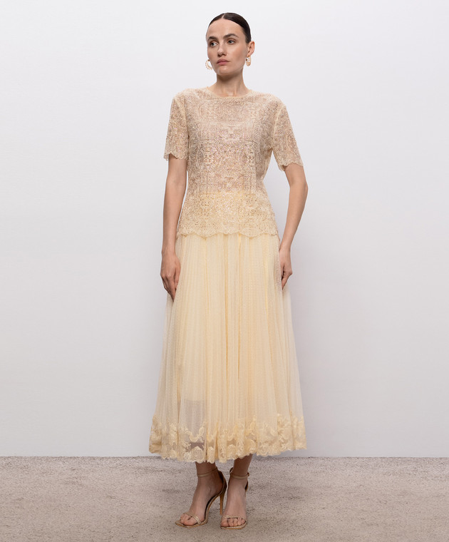 Ermanno Scervino Бежевий топ з кристалами D482L773CTUGB зображення 2