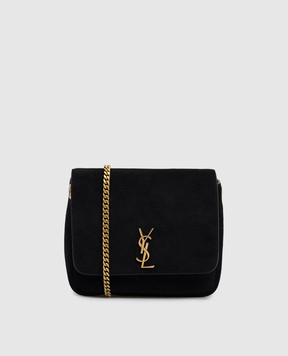 Saint Laurent Черная замшевая сумка кросс-боди Kate 851557C0X0W