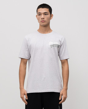 Off-White Сіра меланжева футболка Cupid Tape 44MAA027F5J00B