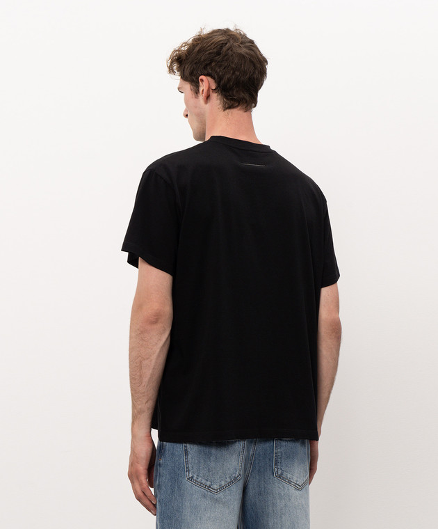 Maison Margiela MM6 Чорна футболка з принтом логотипа SH2GC0048M20048 зображення 4