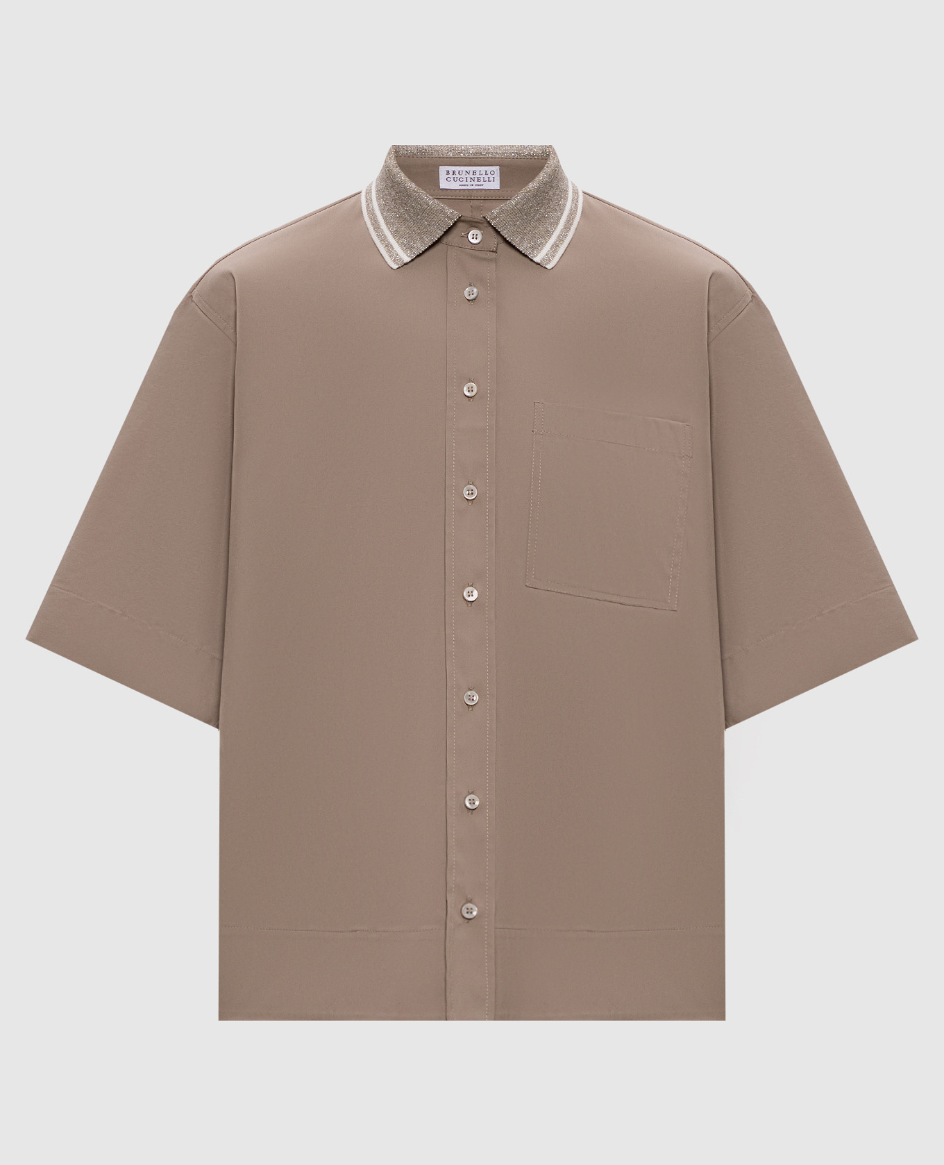 Коричневая рубашка с люрексом