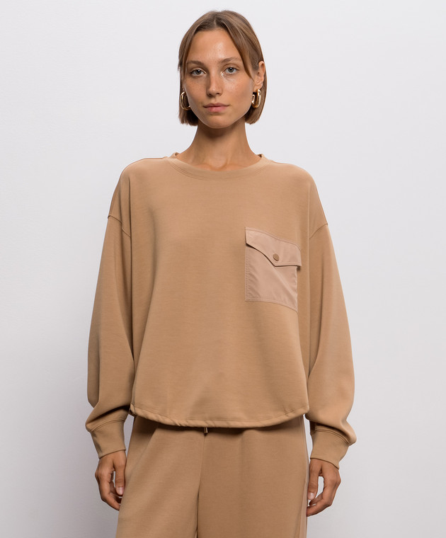 Twinset Коричневий світшот з кишенею 262LI2LBB зображення 3