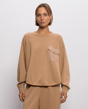 Twinset Коричневий світшот з кишенею 262LI2LBB