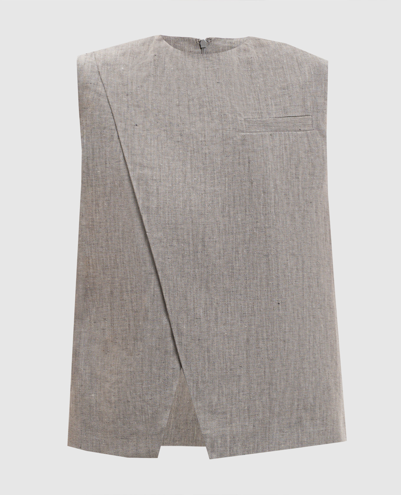 Серый топ DELLA с льном