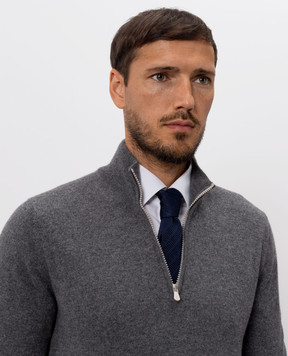Brunello Cucinelli Синий галстук из шелка MY8640018