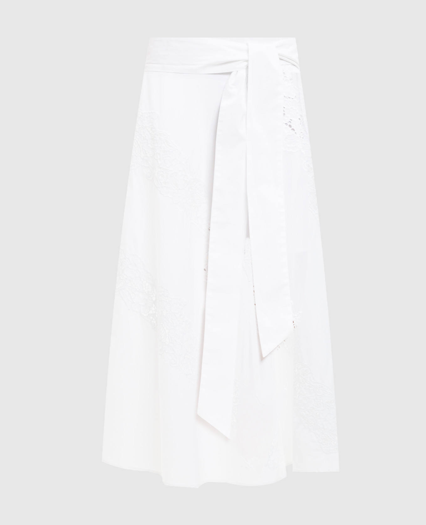Белая юбка миди с вышивкой