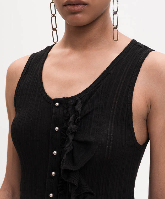 Ann Demeulemeester Черный топ Rase Serafino B0013947FA736 изображение 5