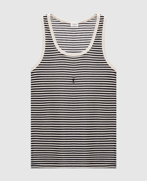 Saint Laurent Майка в смужку з вишивкою емблеми 832278Y37ZN