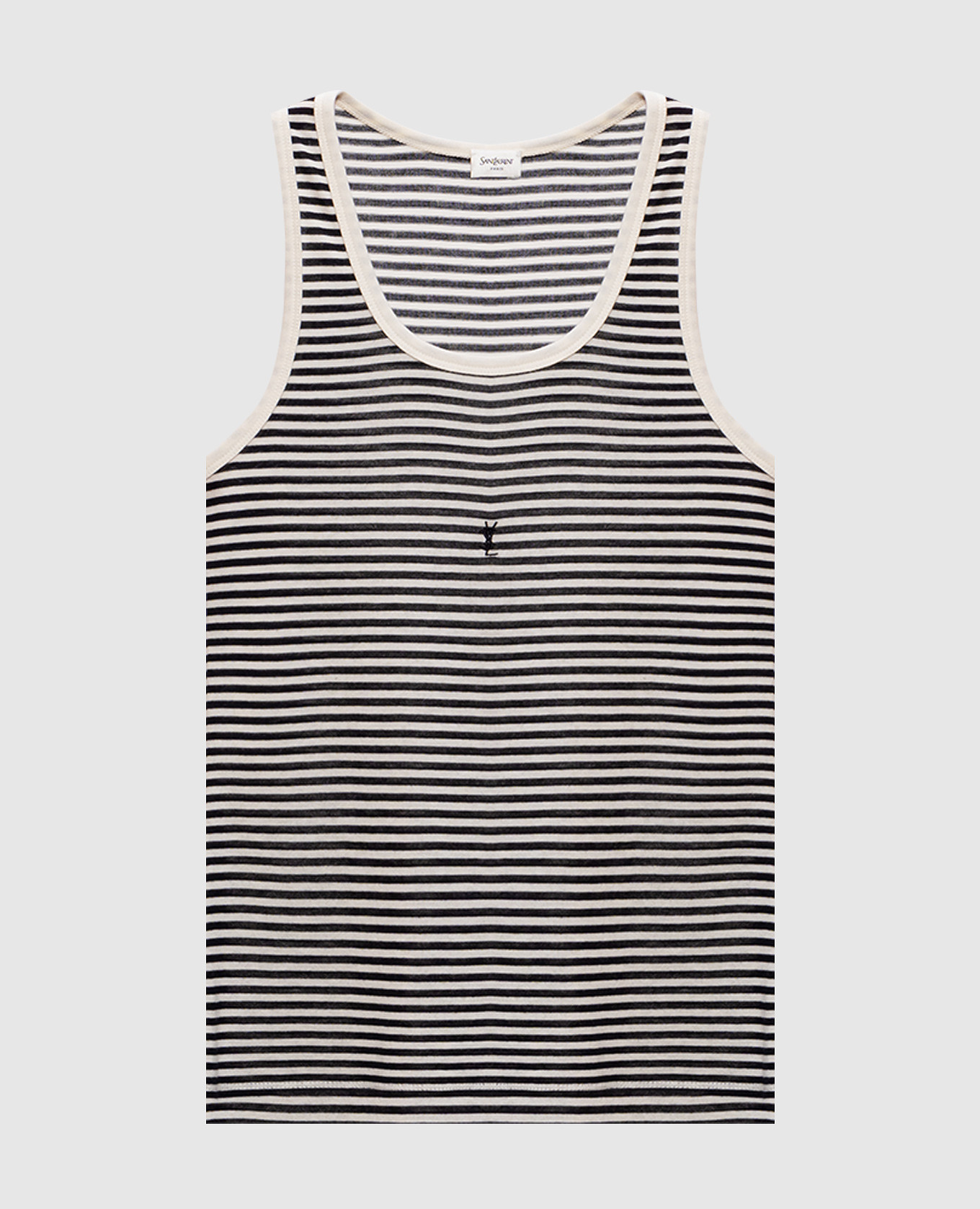 

Майка в полоску с вышивкой эмблемы, Белый, Майки