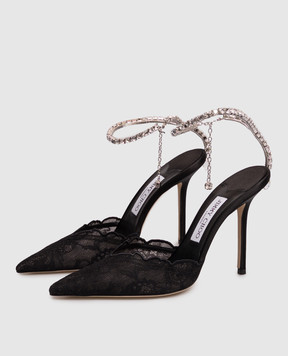 Jimmy Choo Чорні слінгбеки Saeda з кристалами SAEDA100GQV