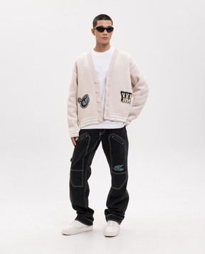 Off-White Біла футболка з контрастним принтом логотипа 44MAA120S26J01D