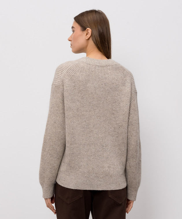 Brunello Cucinelli Бежевый пуловер с кашемиром и шерстью MTX755602P изображение 4