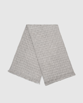Bottega Veneta Сірий шарф Intrecciato з кашеміру A0056TV77L0
