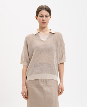 Peserico Бежевий топ з коміром-поло S99113F129056T