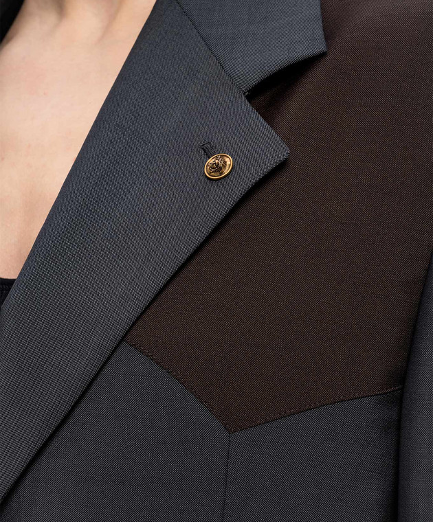 Versace Серый жакет из шерсти и мохера 10243751A17669 изображение 5