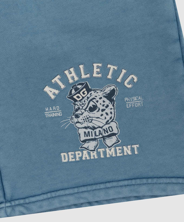 Dolce&Gabbana Дитячі блакитні шорти з принтом L4JQXEG7PTL26 зображення 3