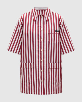 Dolce&Gabbana Бордовая рубашка в полоску F5U29TFR527